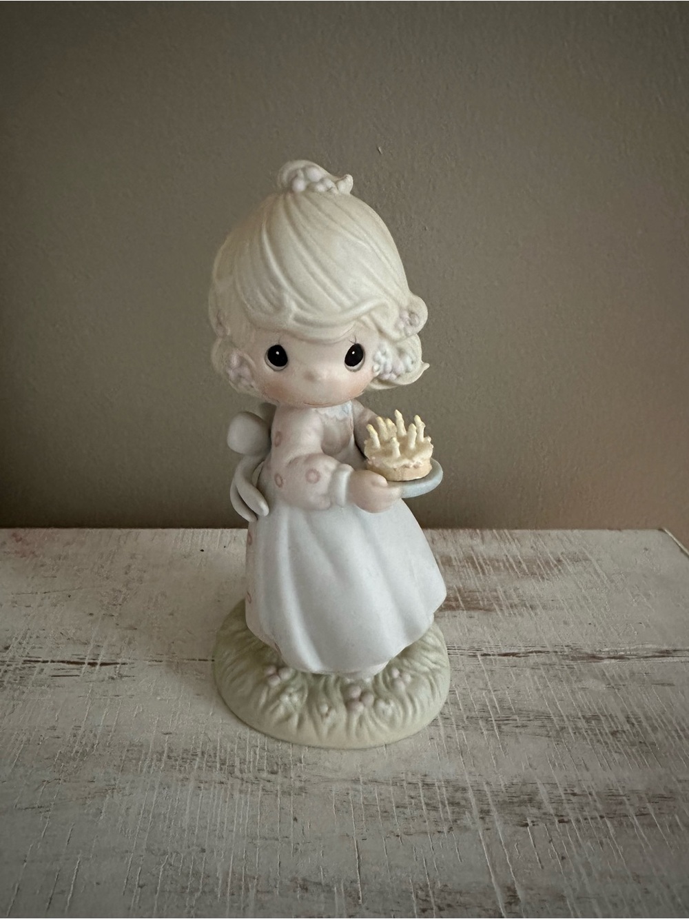 Precious Moments Girl Figurine with Cake - Home Party Decor